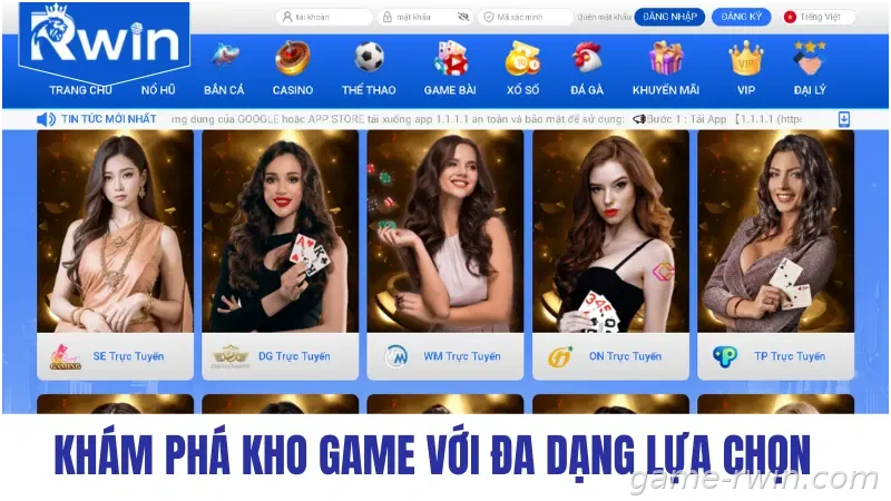 Khám phá kho game với đa dạng lựa chọn